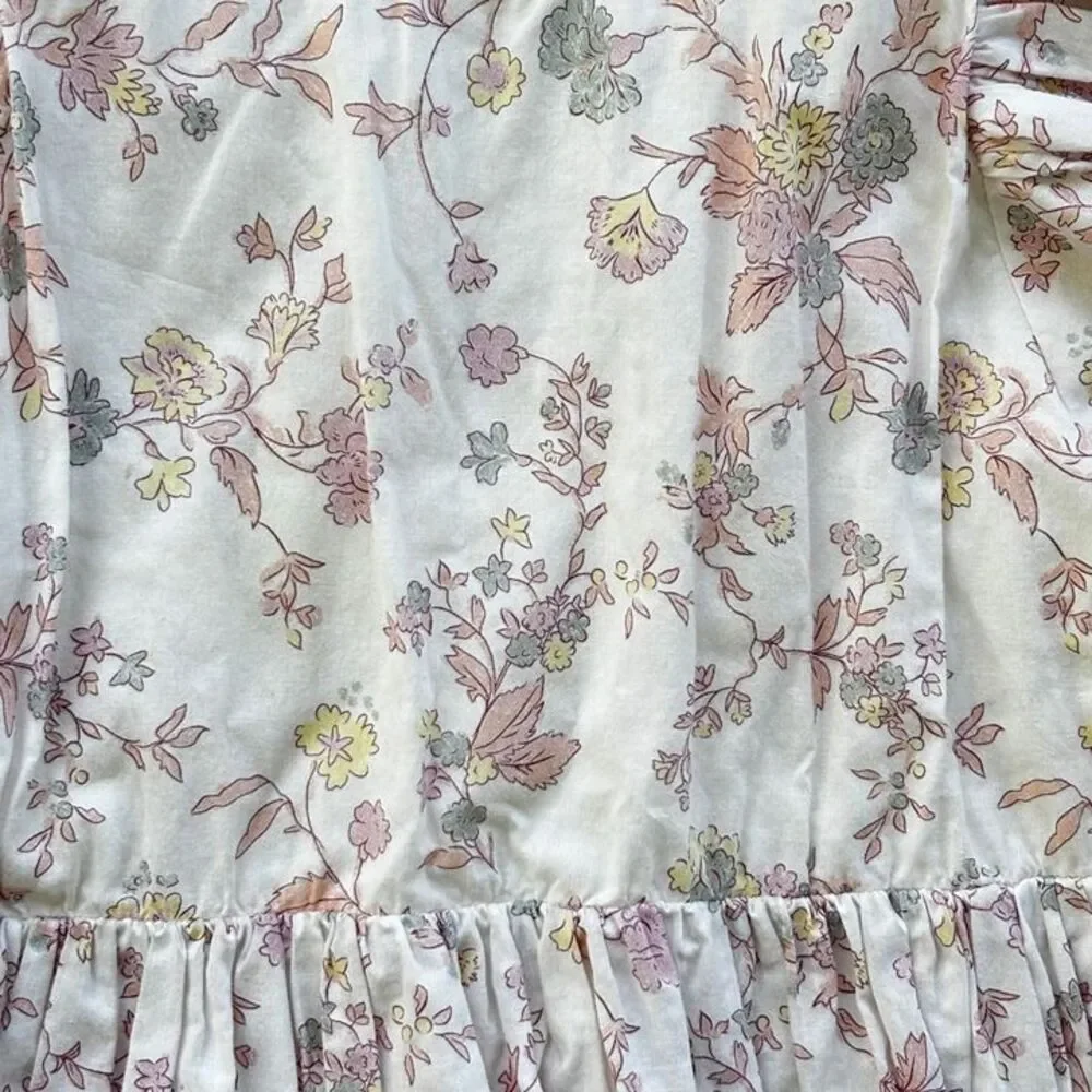 Noralee Girls Size 2 Floral Dress Puff Sleeve Tiered Lined Cottagecore
